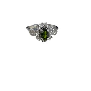 Faux Emerald Stone ‎ Gemstone Jewelry Sz 8 Ring Adjustable